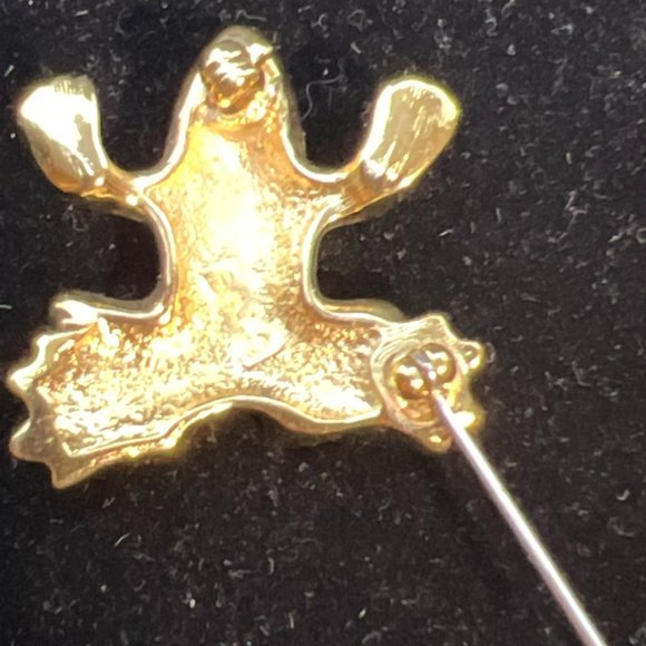 Vintage Gold Tone And Swarovski Crystal Frog Brooch Signed SAL (4085) - Picture 5 of 6